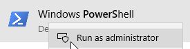 Run Windows Powershell as an administrator